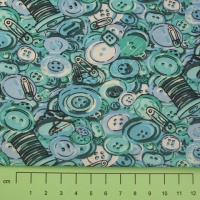 Fabric by the Metre - 289 Buttons - Blue